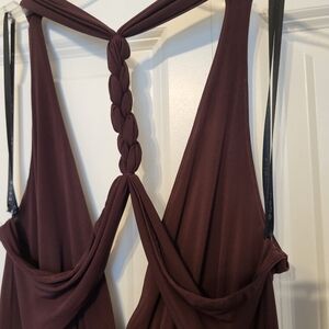 Bebe Backless Brown Dress